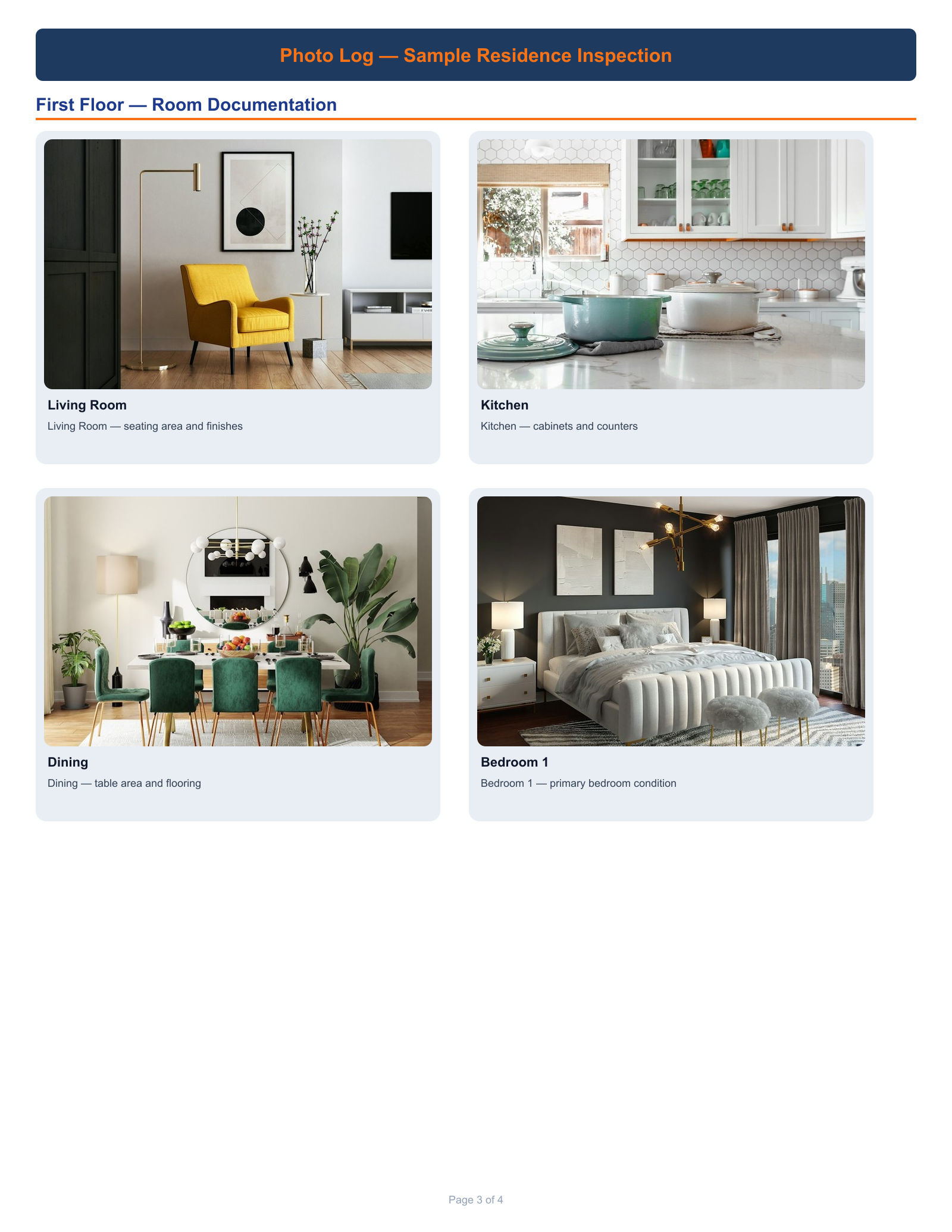 Sample report page showing photos with location context